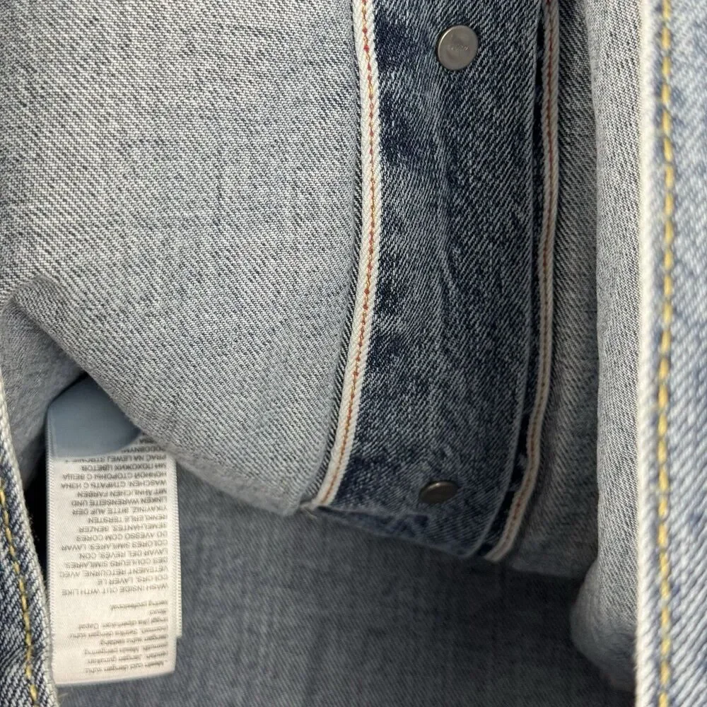 Levi's Premium Type II Two 2  Selvedge Denim Trucker Jacket Light Indigo Size S
